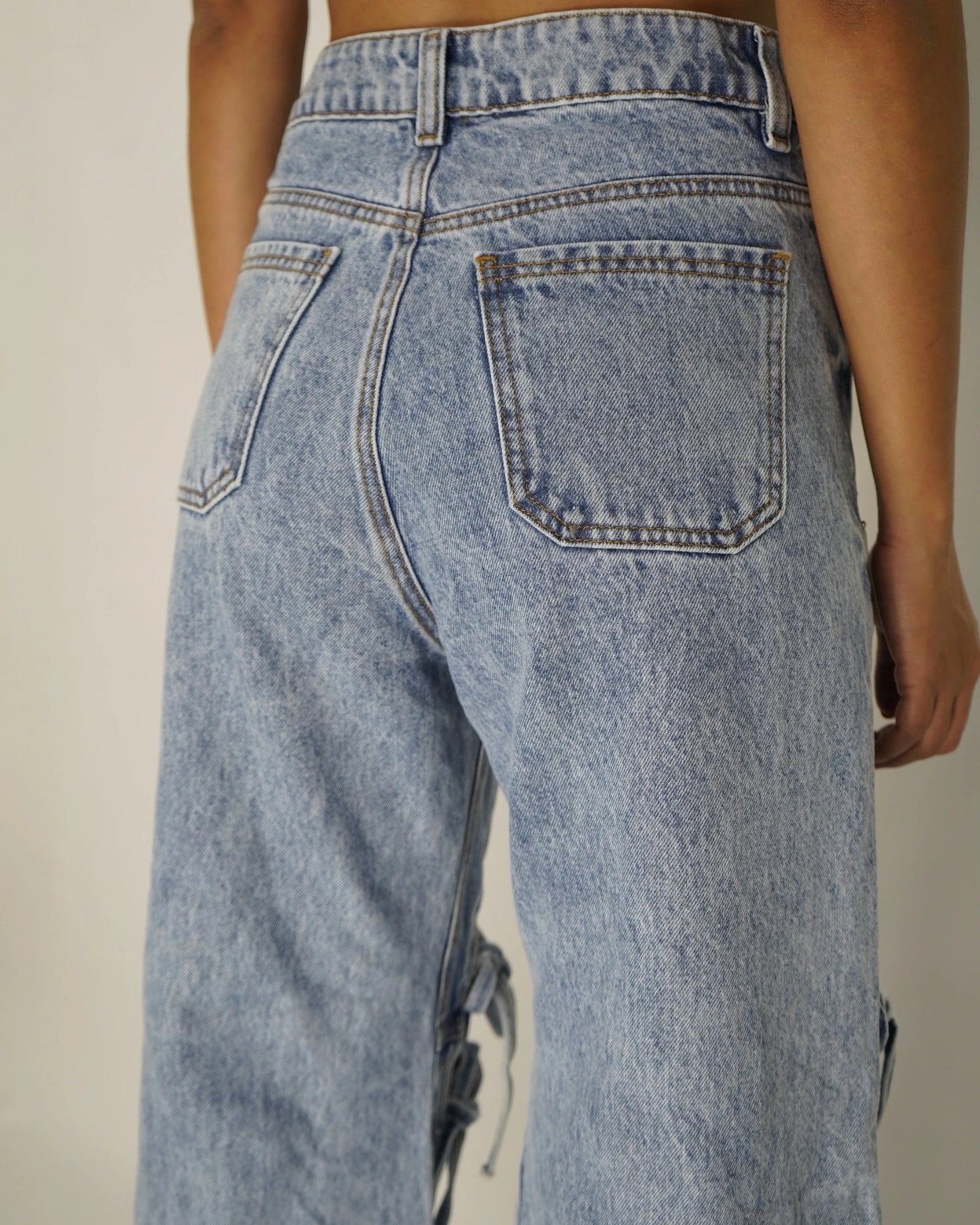 Jeans Palazo heart parch