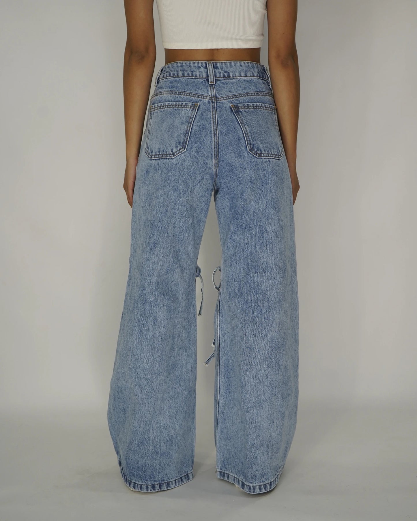 Jeans Palazo heart parch
