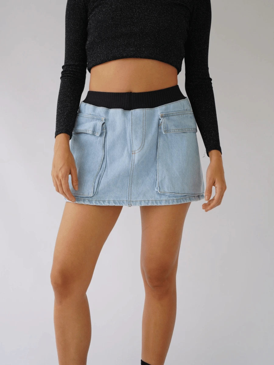 Falda Cargo Rib Clara