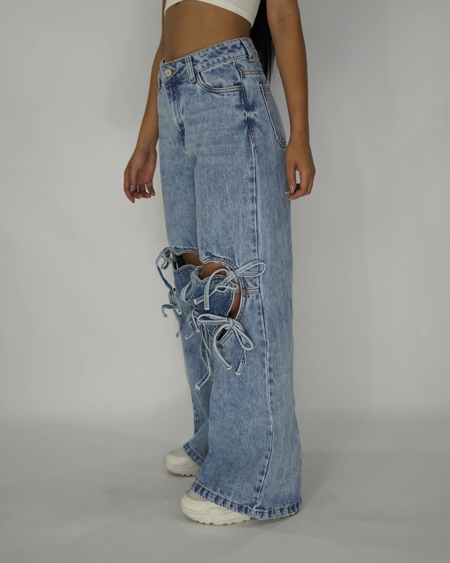 Jeans Palazo heart parch