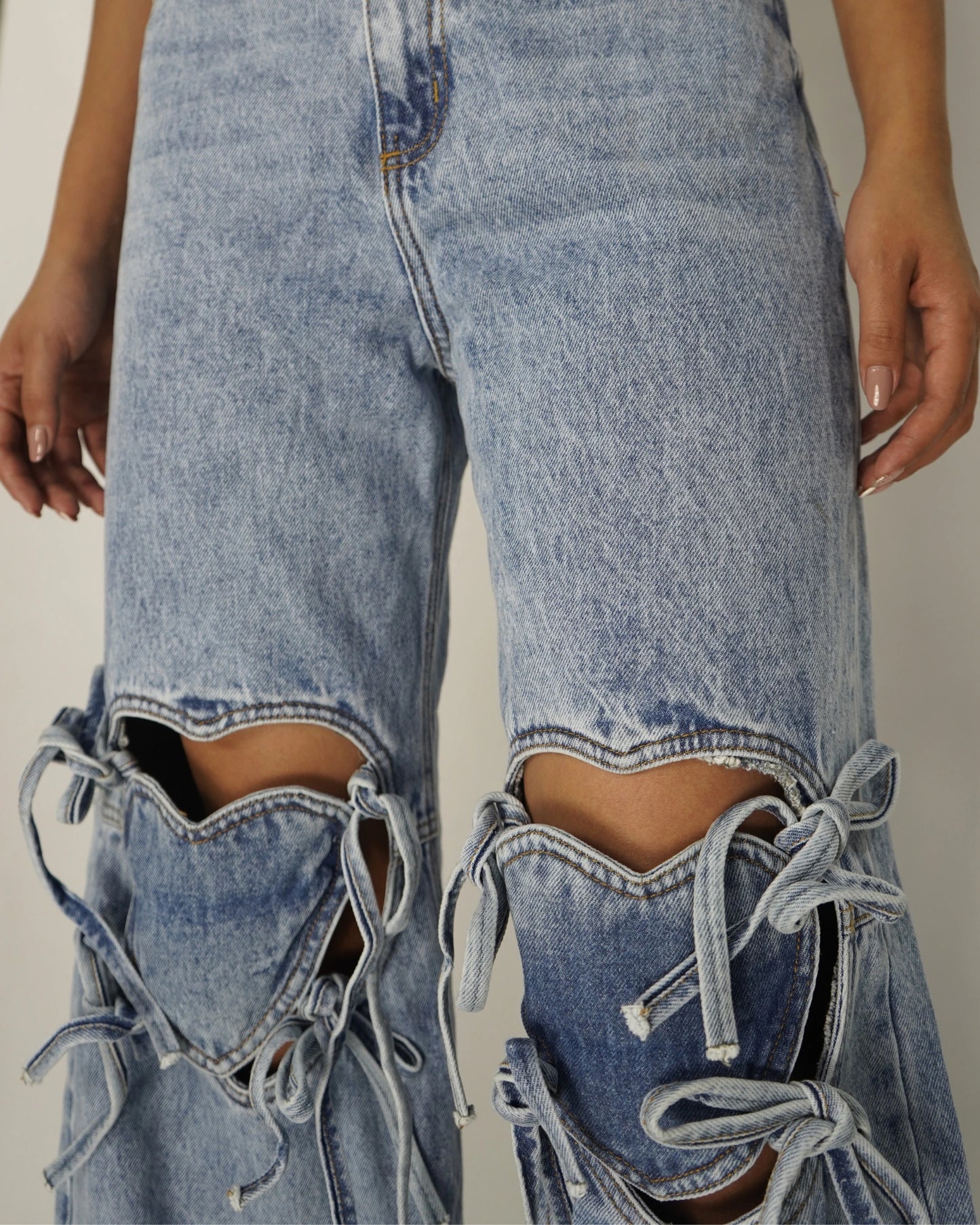 Jeans Palazo heart parch