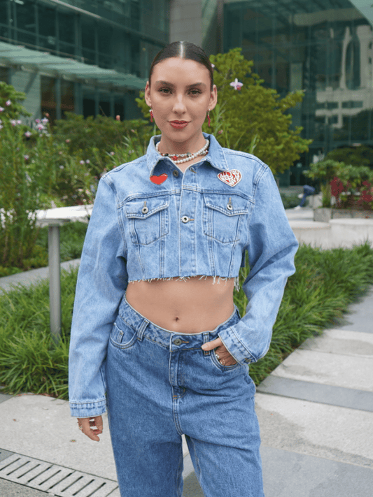 Chaqueta Con Aplique Tono Medio