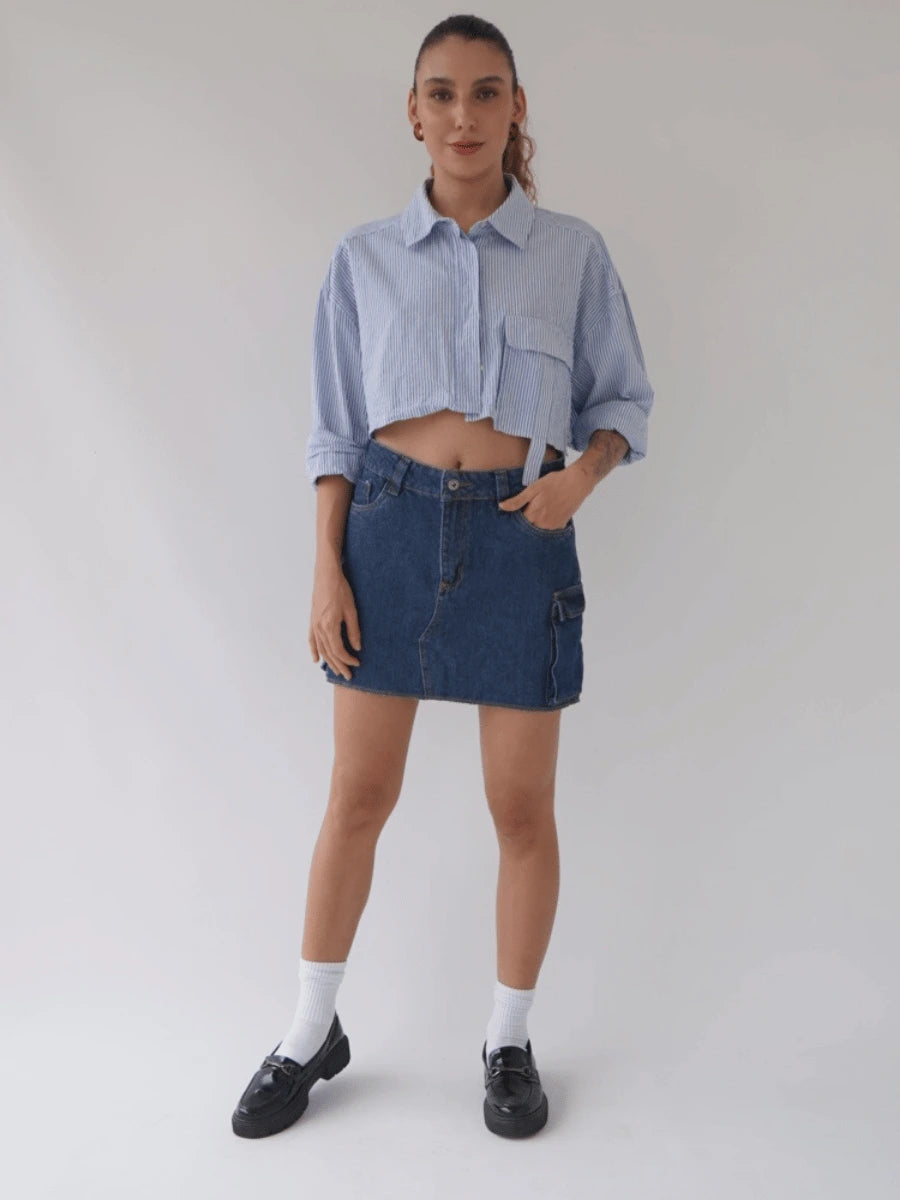 Falda Cargo Tono Oscuro
