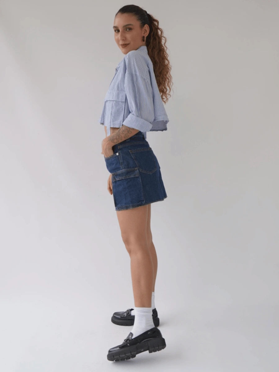 Falda Cargo Tono Oscuro