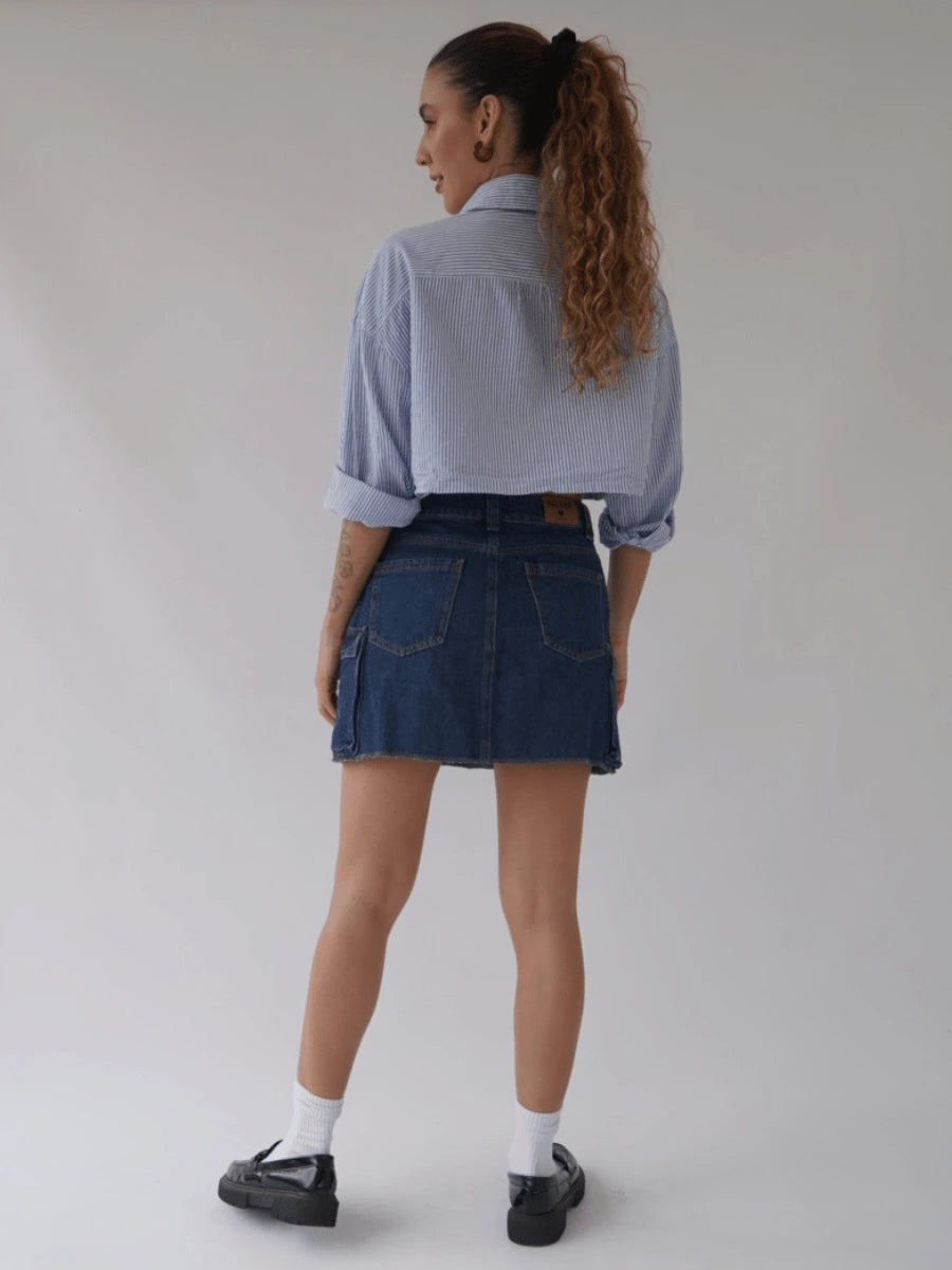 Falda Cargo Tono Oscuro