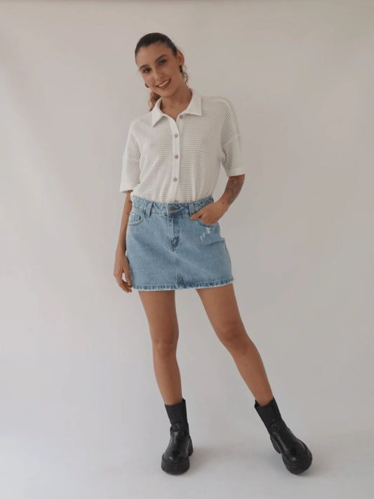Mini falda clara destoyed