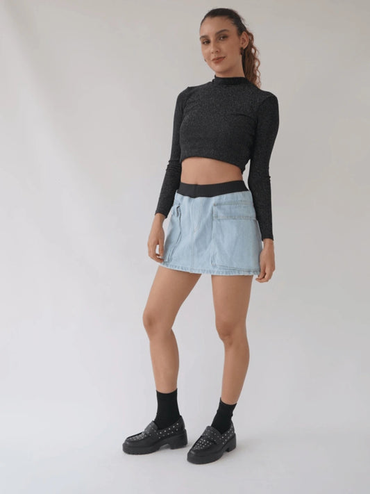 Falda Cargo Rib Clara
