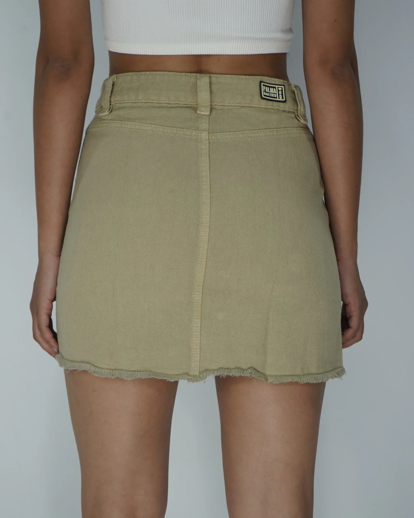 Falda Bolsillo Parche Caqui