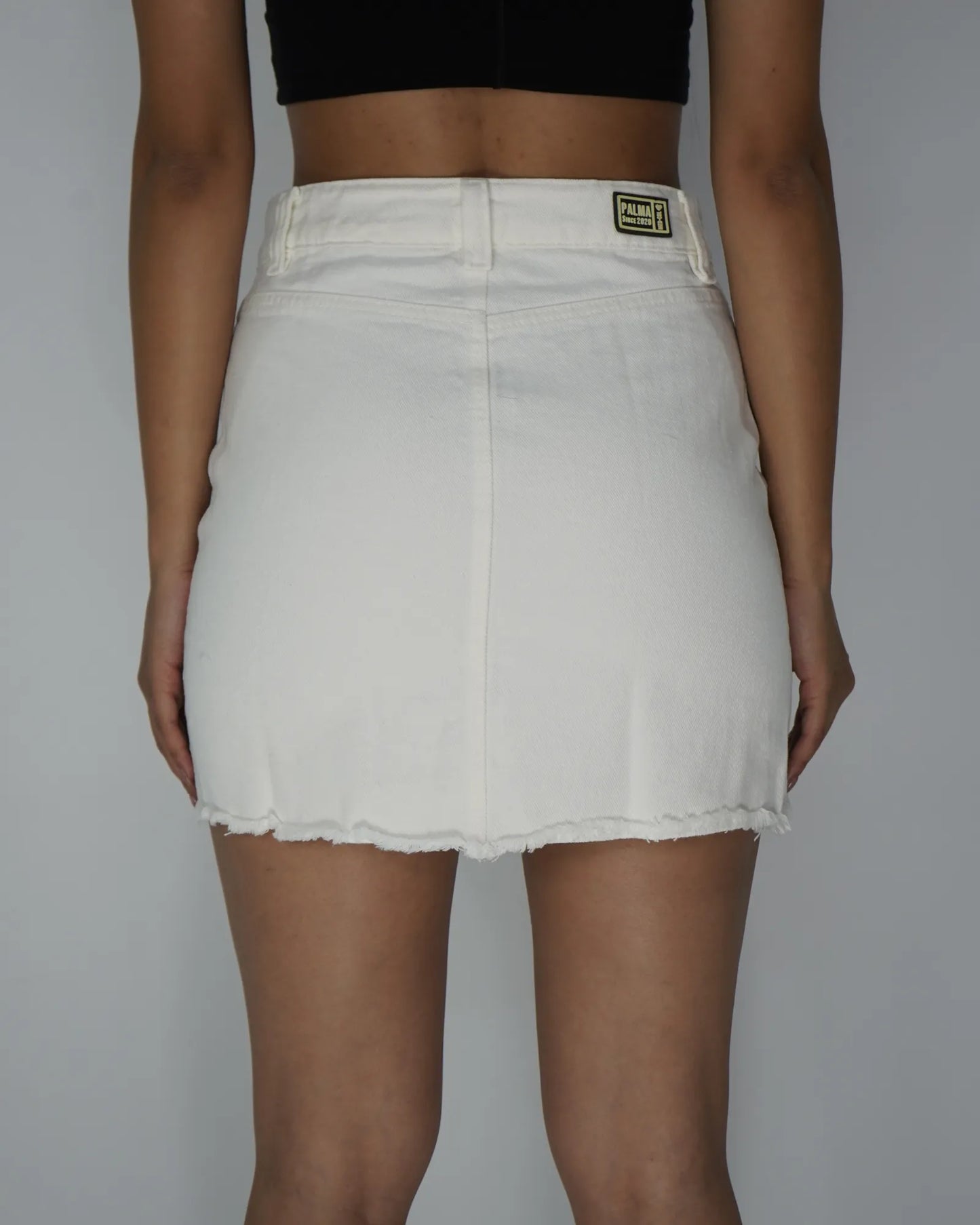 Falda Bolsillo Parche Blanca