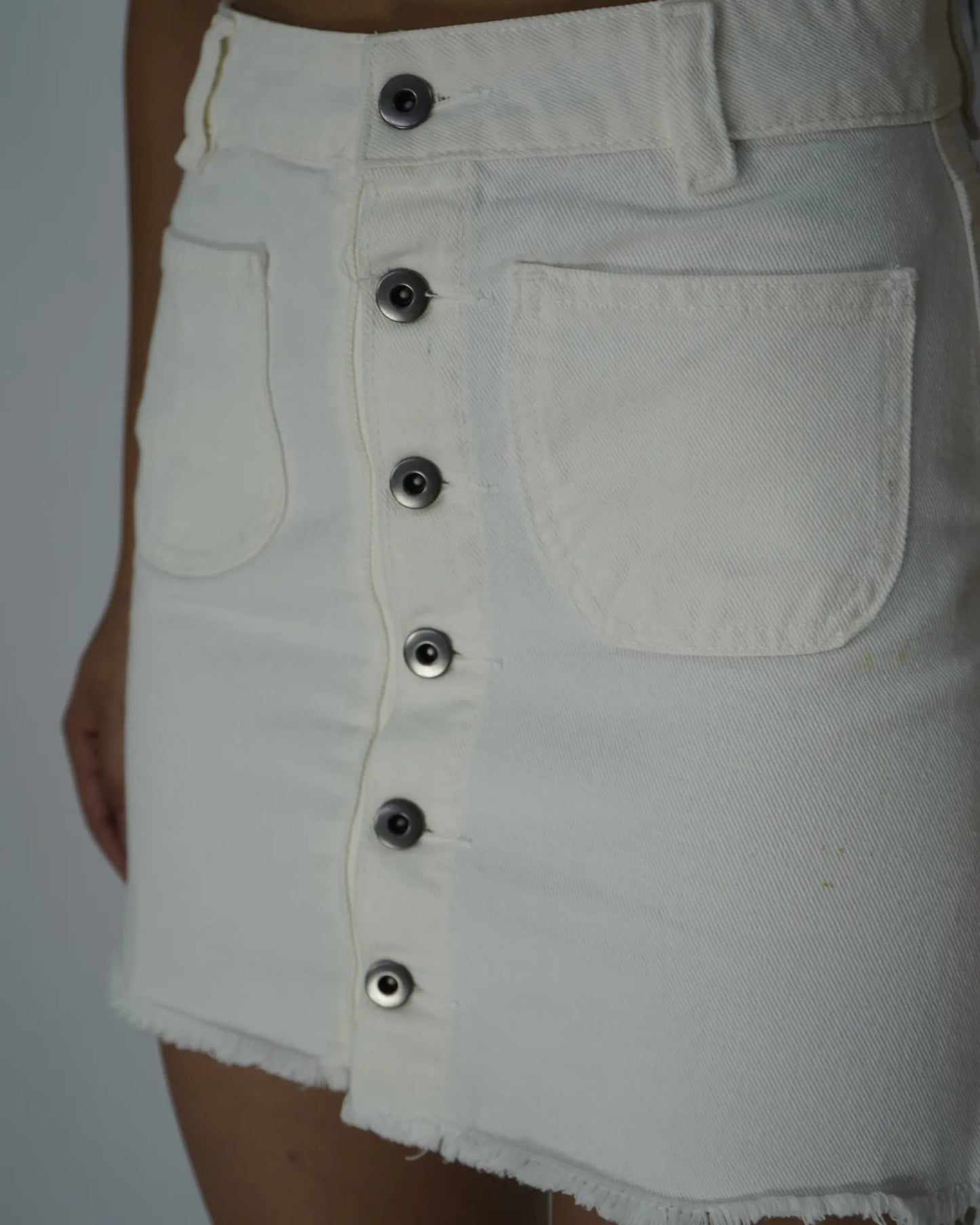 Falda Bolsillo Parche Blanca