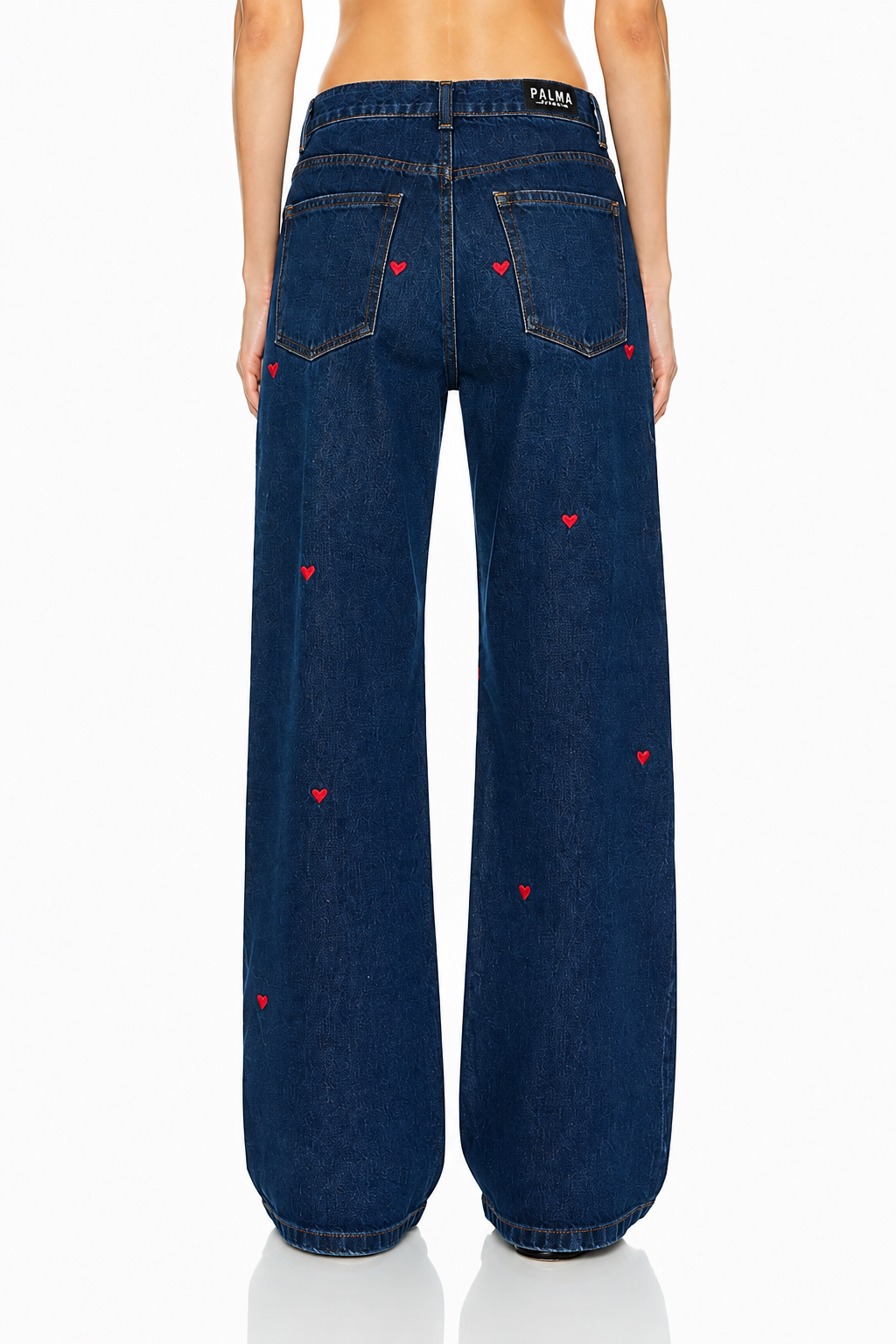 Jeans Flare Corazoncitos Bordados