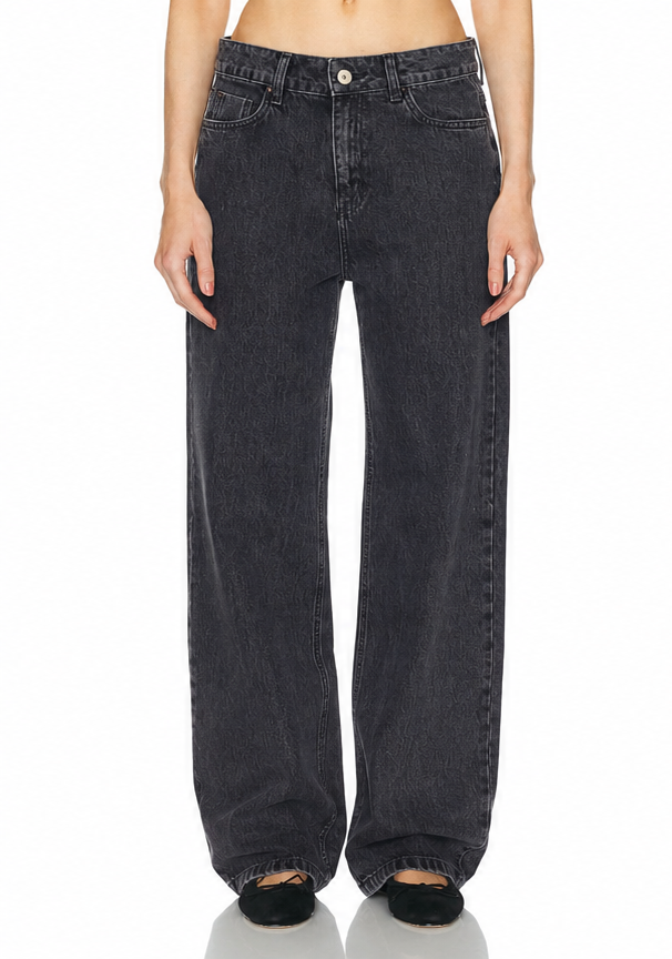 Jeans Flare Gris Bolsillo Corazón
